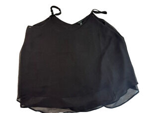 Torrid Womens Chiffon Double Layer Cami Tank Top Adjustable Straps Large Black